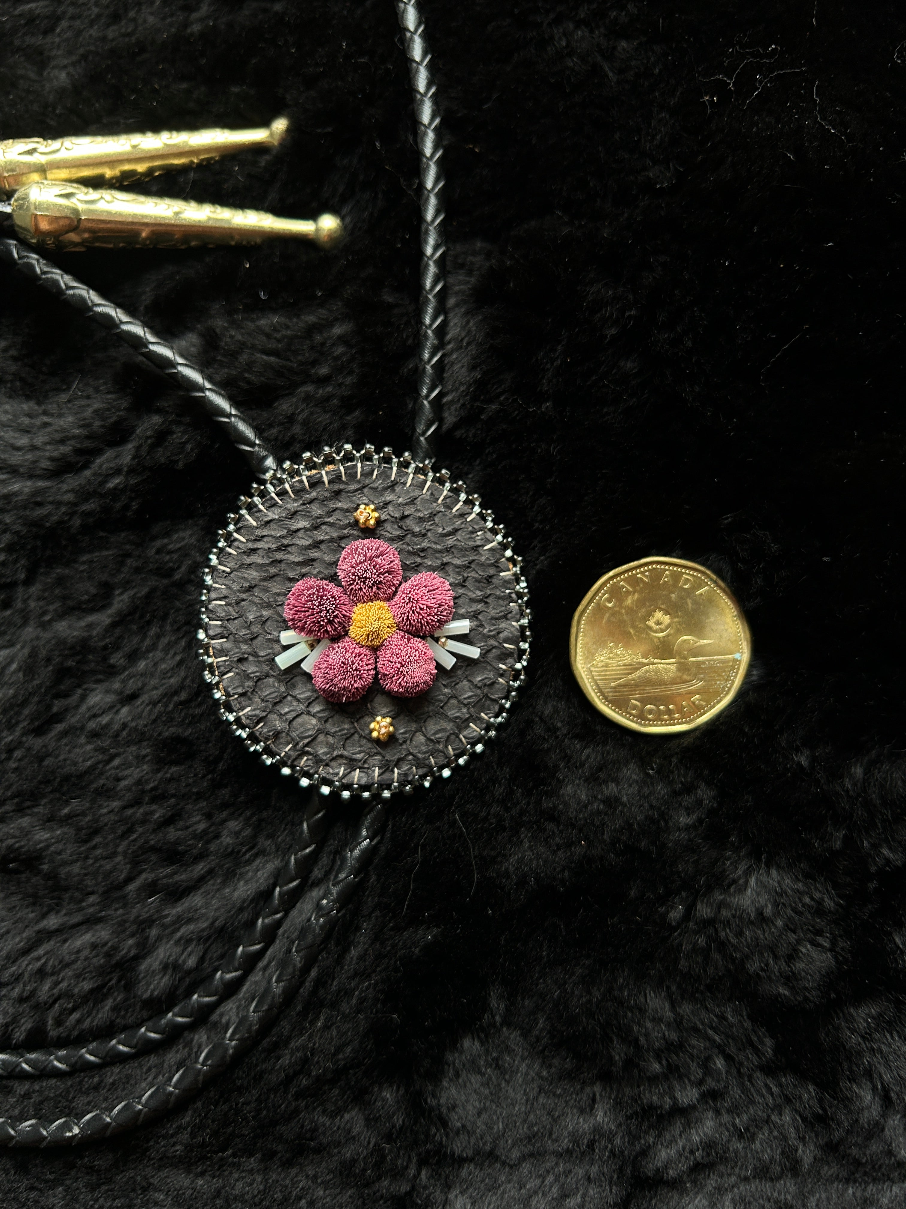 Floral Bolo Tie - Wine