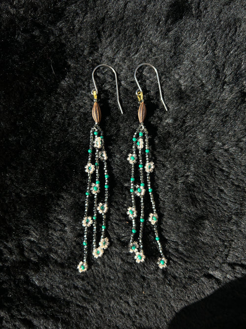 Hanging Daisies- Dark Silver