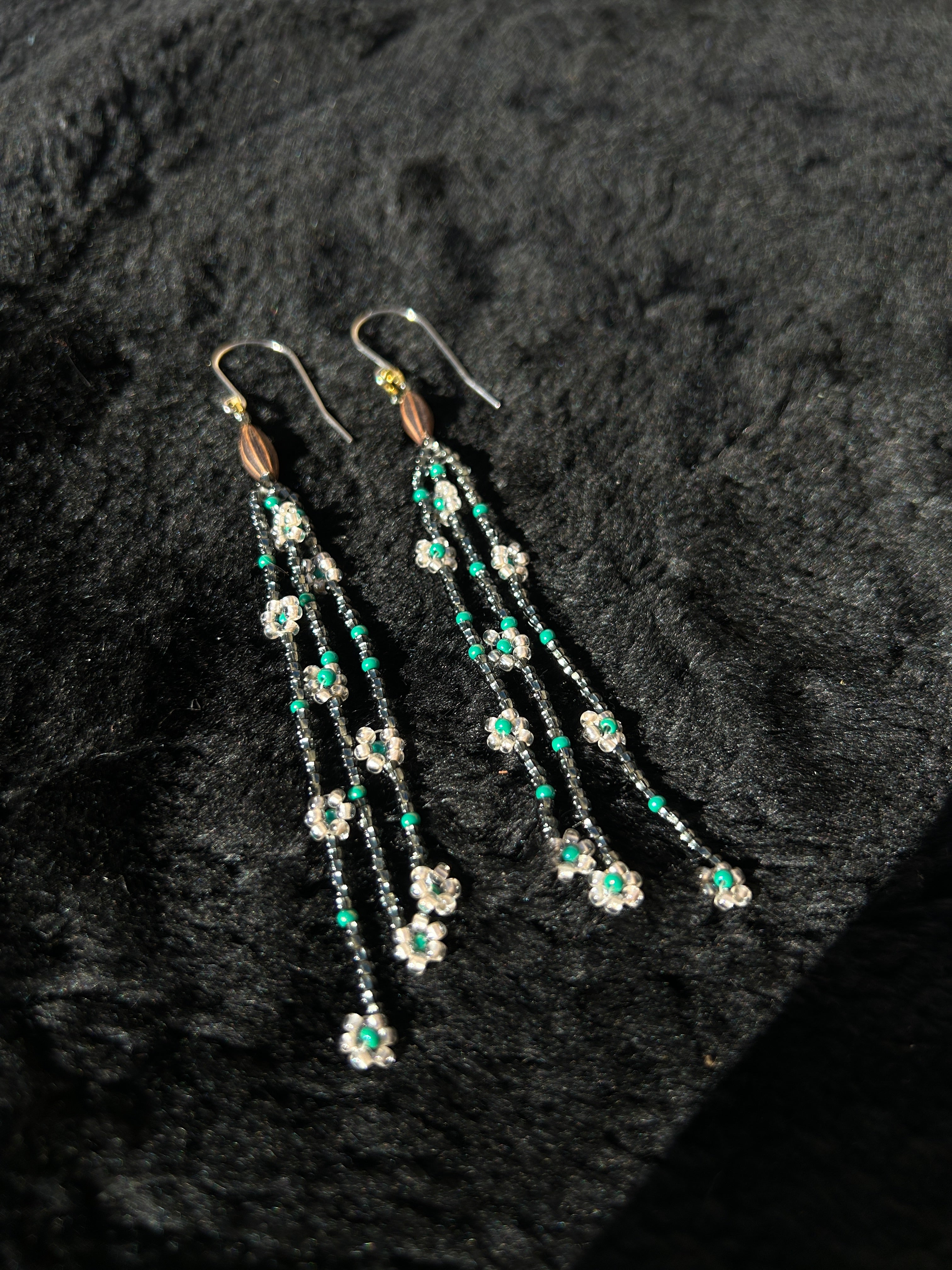 Hanging Daisies- Dark Silver